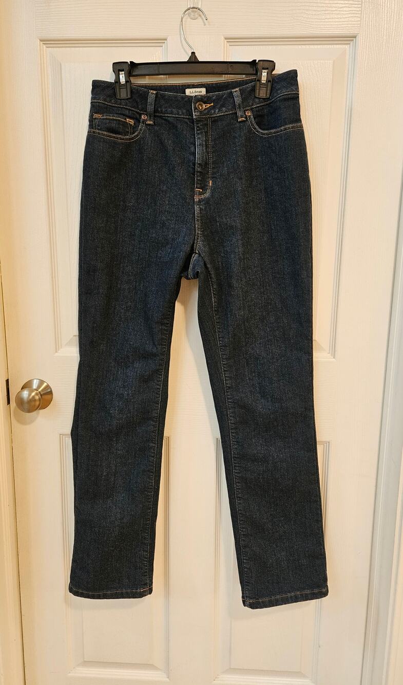 L.L.Bean Classic Fit Lined Jeans Size 10 Reg Dark Wash